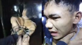 Kolase foto saat tersangka digiring warga dan saat pertama kali diamankan, Selasa 7 April 2026 | ist/Media Prioritastv.com.