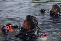 Proses pencarian korban diduga tenggelam di genangan bendungan batu tegi di Talang 20 Pekon Air Naningan, Kecamatan Air Naningan, Tanggamus, Minggu 19 April 2026 | Dok : Basarnas Lampung.