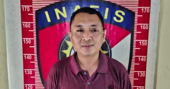 Tersangka pemerasan, Ahmad Effendi setelah ditangkap polisi | Dok : Polres Lampung Timur.