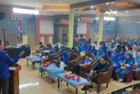 Ketua DPD PAN Tanggamus saat memberikan sambutan dalam rangkaian Muscab di  Ballroom Hotel 21 Gisting, Minggu 19 April 2026 | Sahbuddin/Media Prioritastv.com.