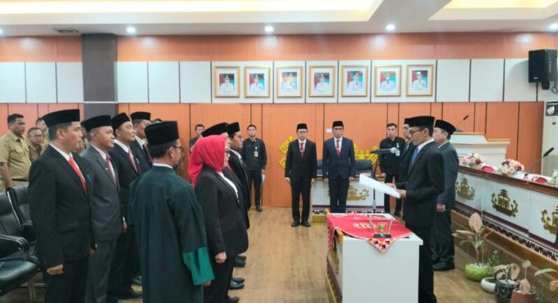 Persiapan pengambilan sumpah jabatan kepada 9 pejabat yang dilantik oleh Wakil Bupati Tanggamus di Aula Pemkab setempat, Senin 20 April 2026 | Herdi/Media Prioritastv.com.