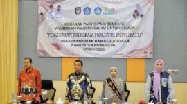 Bupati Pringsewu, Riyanto Pamungkas saat mengahadiri kegiatan penguatan Program Holistik Integratif pendidik dan tenaga kependidikan PAUD se kabupaten setempat di Hotel Regency,5 Jumat 24 April 2026 | Samuel/Media Prioritastv.com.
