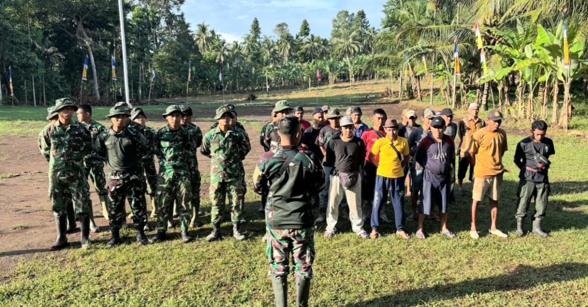 Apel Pagi Satgas TMMD ke 128 di Pekon Kalimiring, Kecamatan Kota Agung, Tanggamus, Sabtu 2 Mei 2026 | Herdi/Media Prioritastv.com.