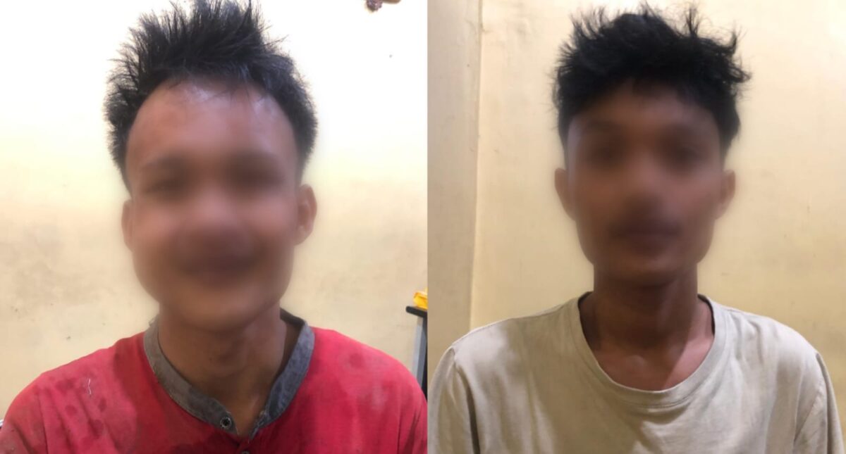 Kedua tersangka yang berhasil ditangkap polisi sebelum dijebloskan penjara, Rabu 6 Mei 2026 | Dok. Humas Polres Tanggamus.