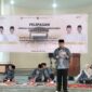 Bupati Tanggamus H. Moh. Saleh Asnawi saat memberikan pesan kepada para jamaah haji di Islamic Center Kota Agung, Kamis 7 Mei 2026 | Herdi/Media Prioritastv.com.