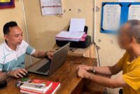 Tersangka saat dilakukan pemeriksaan Polsek Gunung Sugih, Selasa 5 Mei 2026 | Dok. Humas Polres Lampung Tengah.