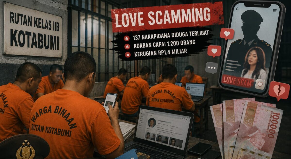 Ilustrasi penipuan berkedok asmara berseragam aparat di dalam Rutan Kelas IIB Kotabumi Lampung Utara |