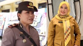 Alumni SMAN 1 Kota Agung, Iptu Primadona menjabat Kapolsek Wonosobo dan Ratna Uli menjabat Kepsek SMAN 1 Kota Agung saat memberikan keterangan pers kepada Media Prioritastv.com | Herdi/Media Prioritastv.com.
