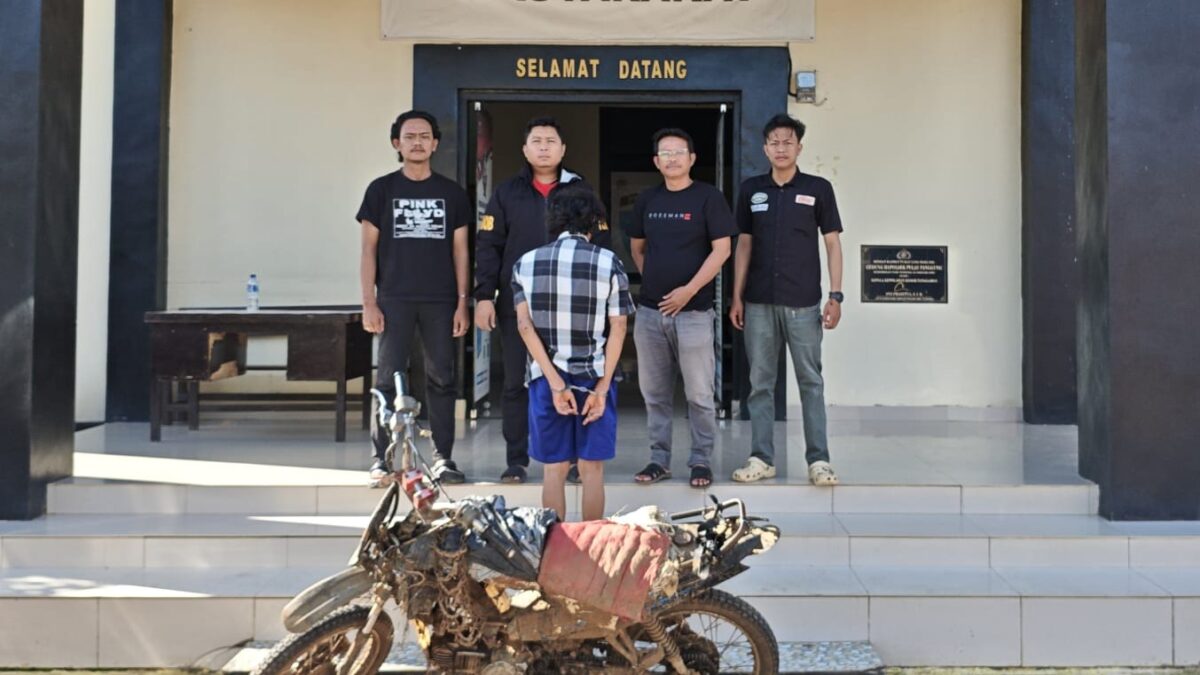 Tersangka BA yang berhasil ditangkap sebelum dijebloskan ke sel tahanan, Minggu 17 Mei 2026 | Dok. Humas Polres Tanggamus.
