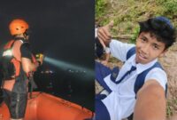 Kolase foto saat tim SAR melakukan penyisiran perairan dan foto korban yang beredar, Senin 18 Mei 2026 | ist/Media Prioritastv.com.