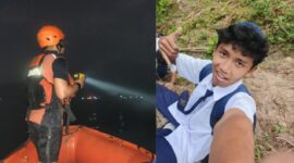 Kolase foto saat tim SAR melakukan penyisiran perairan dan foto korban yang beredar, Senin 18 Mei 2026 | ist/Media Prioritastv.com.