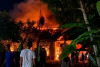 Api yang berkobar melalap kantor desa Sridadi, Wonosobo, Tanggamus, Rabu 20 Mei  2026, pagi | ist/Media Prioritastv.com.