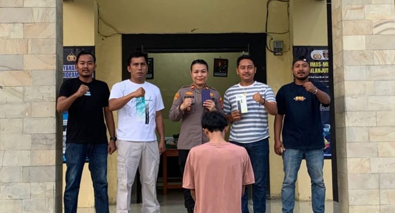 Tersangka Jambret yang berhasil ditangkap Polsek Wonosobo sebelum dijebloskan ke sel tahanan, Jumat 22 Mei 2026 | Dok. Humas Polres Tanggamus.