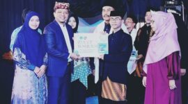Bupati Pringsewu Riyanto Pamungkas saat menghadiri Haflatut Takhrij Wattahfizh Pondok Pesantren Insan Mulia Boarding School (IMBoS) di Pekon Margakaya, Kecamatan Pringsewu, Kabupaten Pringsewu, Ahad (24/5/2026) | Dok. Humas Pemkab Pringsewu.