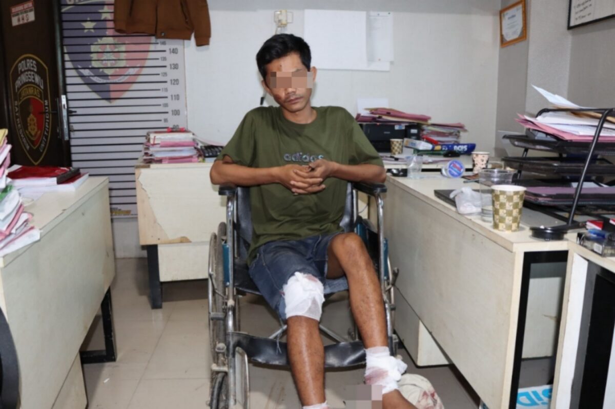 Tersangka Andi Anggara (33) alias Doglang yang berhasil ditangkap dan dihadiahi timah panas polisi | Dok. Humas Polres Pringsewu.