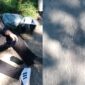 Kolase foto korban terguling saat akan dievakuasi dan kondisi oli serta bekas motor korban yang tergelincir, Jumat 29 Mei 2026 | ist/Media Prioritastv.com.