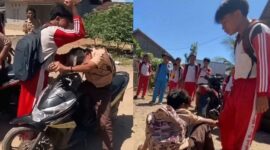 Kolase foto saat korban mendapatkan pemukulan oleh pelaku dalam video viral yang beredar | Tangkapan Layar Video.
