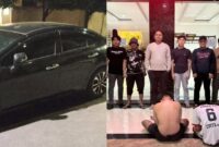 Kolase foto mobil yang dipakai para komplotan Curanmor yang berhasil diamankan dan 2 tersangka  sebelum dijebloskan ke sel tahanan | Dok. Polresta Bandar Lampung.