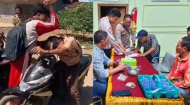 Kolase foto saat terjadinya penganiayaan pelajar Ambarawa Pringsewu yang videonya viral dan saat penandatanganan perdamaian di Balai Pekon Sumberagung Pringsewu, Sabtu 30 Mei 2026, malam | ist/Media Prioritastv.com.