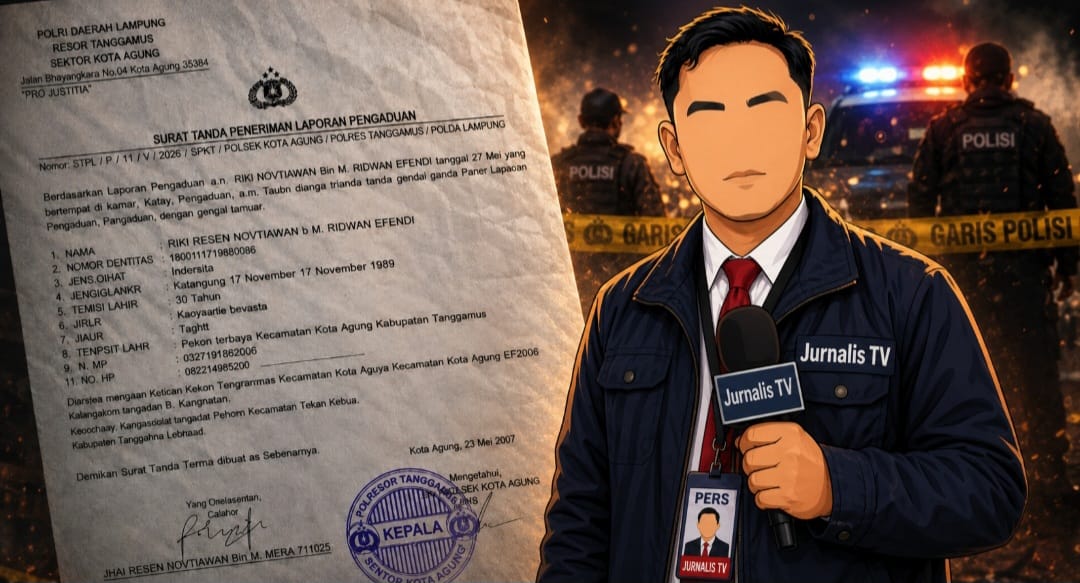 Ilustrasi penganiayaan jurnalis Tanggamus dan laporan yang telah dilayangkan ke Polsek Kota Agung | ist/Media Prioritastv.com.