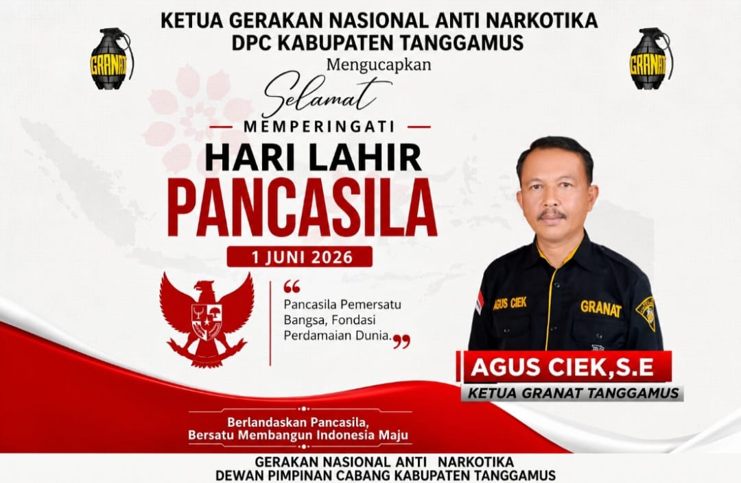 Flyer Ucapan Hari Lahir Pancasila Ketua Granat Tanggamus | ist/Media Prioritastv.com.
