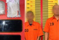 Kolase foto barang bukti yang disita polisi dan dua tersangka yang ditangkap di Pringsewu, Minggu 31 Mei 2026 lalu | Dok. Humas Polres Pringsewu.