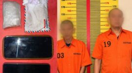 Kolase foto barang bukti yang disita polisi dan dua tersangka yang ditangkap di Pringsewu, Minggu 31 Mei 2026 lalu | Dok. Humas Polres Pringsewu.