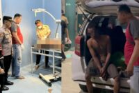 Kolase foto saat tersangka mendapatkan penanganan medis dan saat dievakuasi dari kepungan massa, Jumat 5 Mei 2026, malam | Dok. Humas Polres Pringsewu.