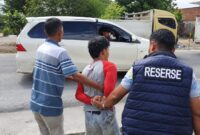 Salah satu tersangka yang berhasil ditangkap Polsek Way Pengubuan Lampung Tengah, Sabtu 6 Juni 2026 | Dok. Humas Polda Lampung.