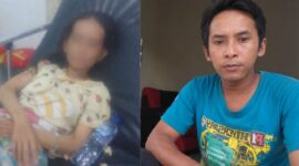 Kolase foto saat ibu Luk Maini berada di RSUD Batin Mangunang dan pria bernama Dedi disebut suaminya yang ingin dimintai penjelasan oleh putra dari ibu Luk Maini | ist/Media Prioritastv.com.
