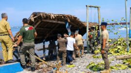 Lapak pedagang di Patai Muara Indah, Kota Agung, Tanggamus saat dipidahkan, Senin 8 Juni 2026 | Herdi/Media Prioritastv.com.