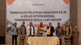 Walikota Metro Bambang Iman Santoso saat membuka pelatihan perhotelan angkatan ke 38 dan kelas internasional penempatan kerja luar negeri, Senin 6 Juni 2026 | Raditya/Media Prioritastv.com.