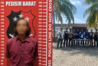 Kolase foto tersangka DS yang berhasil ditangkap dan Kasat Reskrim bersama personilnya saat menunjukan barang bukti, Senin 8 Juni 2026 | ist/Media Prioritastv.com.