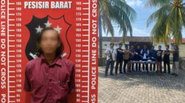 Kolase foto tersangka DS yang berhasil ditangkap dan Kasat Reskrim bersama personilnya saat menunjukan barang bukti, Senin 8 Juni 2026 | ist/Media Prioritastv.com.