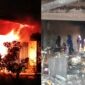 Kolase foto saat api berkobar yang diabadikan warga dan kondisi toko yang hancur lebur akibat keganasan sijago merah, Selasa 9 Juni 2026 | ist/Media Prioritastv.com.