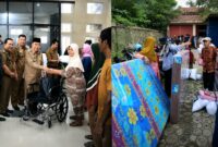Kolase foto saat Bupati Tanggamus H. Moh. Saleh Asnawi menyerahkan bantuan Atensi Kemensos kepada 562 penerima dari 20 kecamatan di Aula Dinsos setempat, Selasa 9 Juni 2026 | Herdi/Media Prioritastv.com.