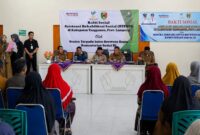 Bupati Tanggamus H. Moh. Saleh Asnawi saat memberikan sambutan dalam penyerahan bantuan Atensi Kemensos di Kantor Dinas Sosial Tanggamus, Selasa 9 Juni 2026 | Herdi/Media Prioritastv.com.