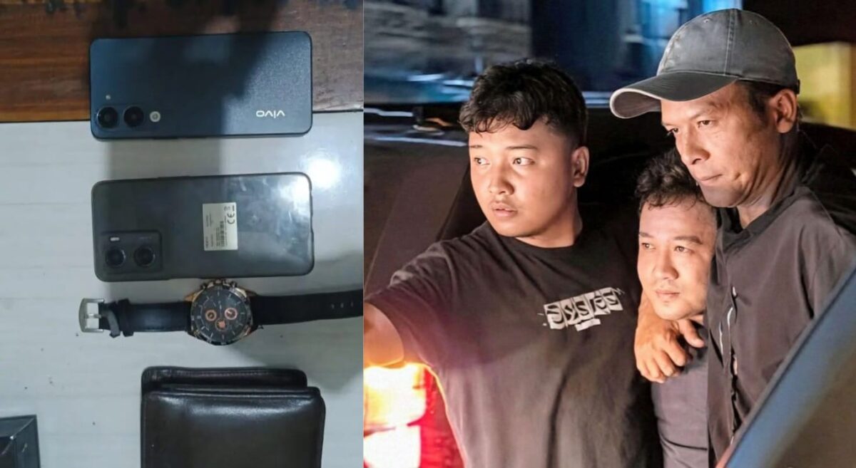 Kolase foto saat tersangka BB ditangkap polisi dan barang-barang yang diamankan dari tangannya, Rabu 10 Juni 2026, malam |  Dok. Polres Lampung Timur.