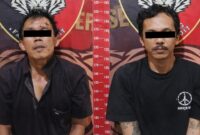 Kolase foto dua tersangka yang berhasil ditangkap Polsek Way Jepara, Jumat 12 Juni 2026 | Dok. Polres Lampung Timur.
