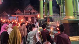 Persiapan pawai obor peringati Tahun Baru Islam 1448 Hijriah, DKM Al Huda Way Kamal, Kota Agung, Tanggamus, Senin 15 Juni 2026 | Herdi/Media Prioritastv.com.