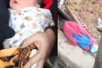 Kolase foto saat bayi telah diamankan warga dan saat pertama kali ditemukan di belakang salon di Desa Terbanggi Marga, Sukadana, Lampung Timur, Senin 15 Juni 2026 | ist/Media Prioritastv.com.