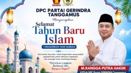 Flyer ucapan Selamat Tahun Baru 1448 Hijriah, Ketua DPC Partai Gerindra Kabupaten Tanggamus sekaligus Wakil Ketua I DPRD Tanggamus, M. Rangga Putra Hakim | ist/Media Prioritastv.com.