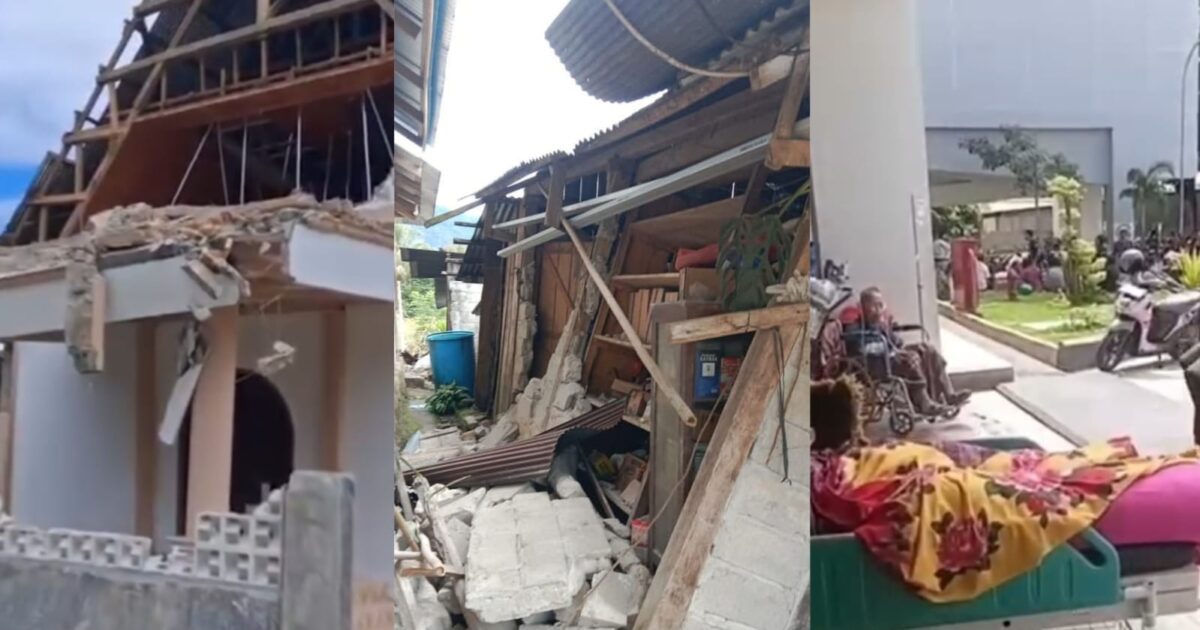 Kolase foto sejumlah kerusakan di beberapa wilayah Sulawesi Tengah dan saat pasien RS Samaritan Palu dievakuasi ke luar ruangan, Selasa 16 Juni 2026 | ist/Media Prioritastv.com.