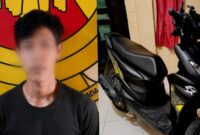 Tersangka MZD yang berhasil ditangkap dan sepeda motor korban yang diamankan petugas, Rabu 17 Juni 2026 | Dok. Humas Polres Lampung Tengah.