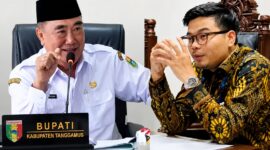 Kolase foto Bupati Tanggamus H. Moh. Saleh Asnawi dan Kuasa Hukumnya MHD Nova Abu Bakar saat memberikan keterangan pers, Rabu 17 Juni 2026 | ist/Media Prioritastv.com.