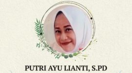 Flyer informasi meninggalnya Miss Putri Ayu Lianti, Guru Bahasa Inggris SMAN 2 Kota Agung, Tanggamus | ist/Media Prioritastv.com.