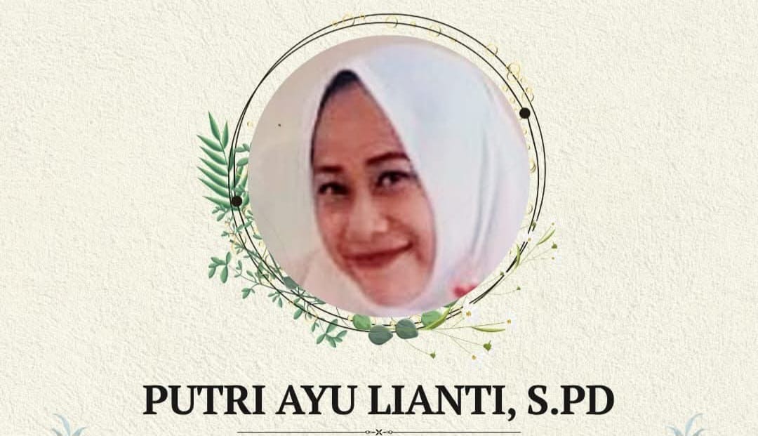 Flyer informasi meninggalnya Miss Putri Ayu Lianti, Guru Bahasa Inggris SMAN 2 Kota Agung, Tanggamus | ist/Media Prioritastv.com.