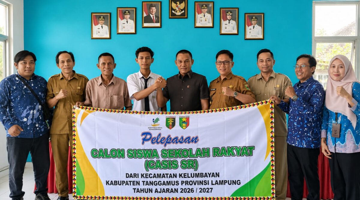 Prosesi pelepasan Ahmad Sulton sebagai Calon Siswa Sekolah Rakyat (CASIS SR) Tahun Ajaran 2026/2027 dari Kecamatan Kelumbayan, Kabupaten Tanggamus, Provinsi Lampung, Selasa 28 Juli 2026 | ist/Media Prioritastv.com.