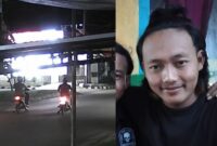 Kolase foto saat dua motor melaju berdampingan di Ambarawa Pringsewu detik-detik sebelum kecelakan, Rabu 29 Juli 2026 dan artis kuda kepang "Mas Mulet" Pringsewu | ist/Media Prioritastv.com.