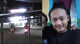 Kolase foto saat dua motor melaju berdampingan di Ambarawa Pringsewu detik-detik sebelum kecelakan, Rabu 29 Juli 2026 dan artis kuda kepang "Mas Mulet" Pringsewu | ist/Media Prioritastv.com.